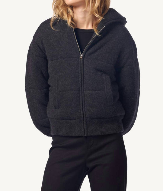 SABLYN Quilted Hooded Puffer Jacket Grey Small 2