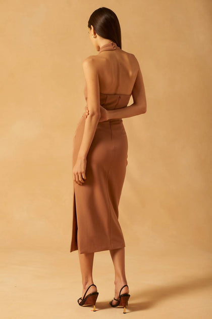Misha Dion Midi Dress Beige US 0 3