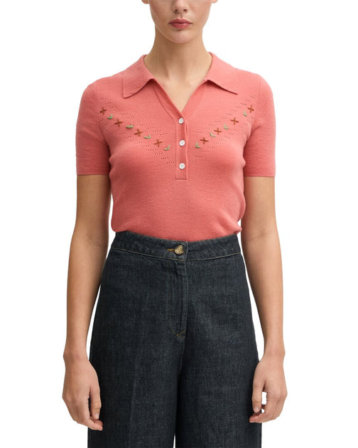 LK Bennett Fiona Knitted Top Pink XL 2