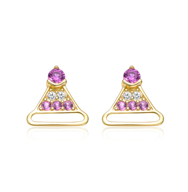 Rachel Glauber Christmas Hat Stud Earrings Purple 3
