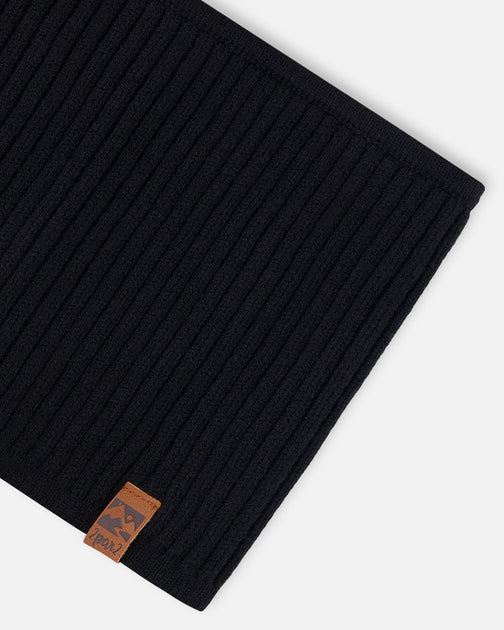 Deux par Deux Neckwarmer Black 2T-3T 4
