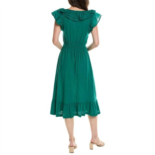 Nation LTD Aria Midi Dress Green Small 3