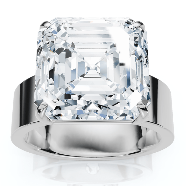 Pompeii3 8Ct Asscher Cut Diamond Cigar Band Ring US 9 4