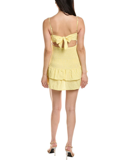 Moonsea Smocked Mini Dress Yellow Small 3
