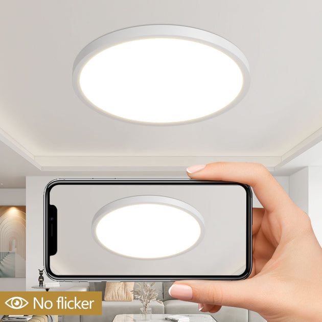 KAYESTYLE 6PK 12 in. LED Flush Mount Ceiling Light Fixture White 4
