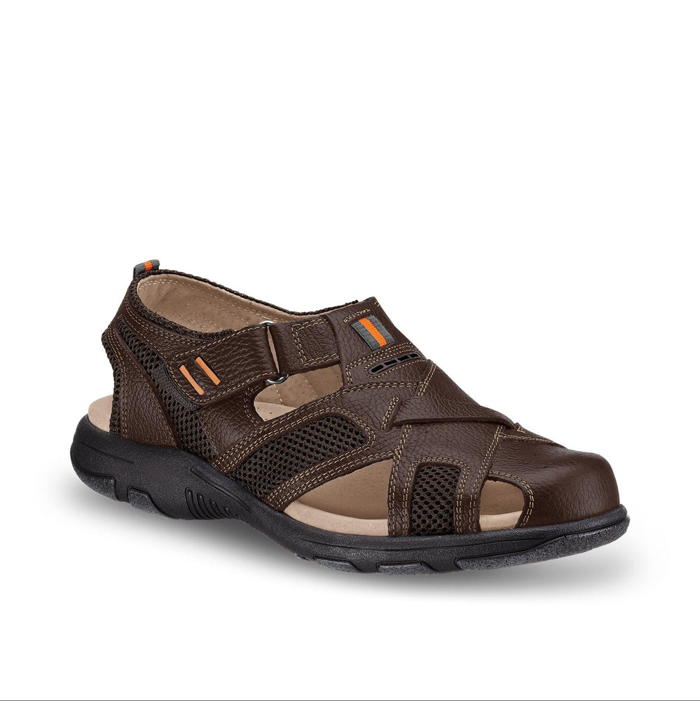 NEW FERRATO men\'s leather sandals in dark brown Handmade in Italy Mens Franciscan Sandals in Dark Brown  main image 4