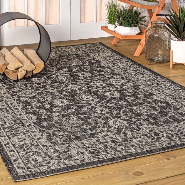 Jonathan Y Linear Modern Half-Stripe Area Rug Charcoal/Ivory 2