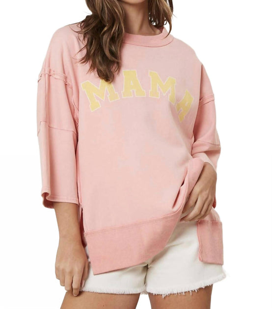 Peach Love Mama Graphic Tee Pink Small 2