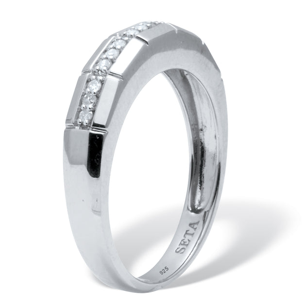 Palm Men's Slit Band Ring Silver US 11 3