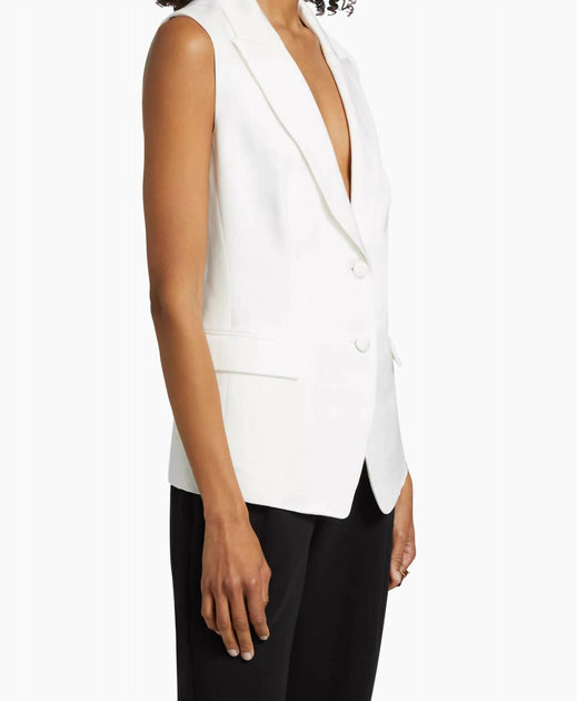 Milly Alba Sleeveless Blazer White US 4 3