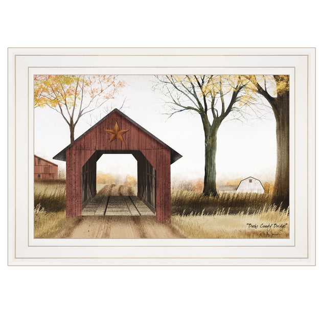 Hivvago Bucks County Bridge 1 White Framed Print Wall Art 3
