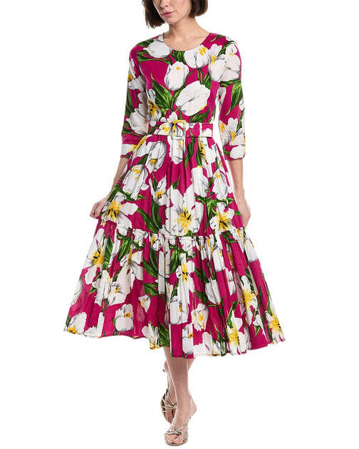 Samantha Sung Melanie Midi Dress Pink US 8 2