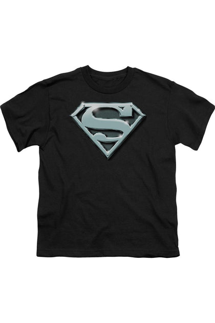 Gildan Superman Chrome Shield T-Shirt Black Large 2