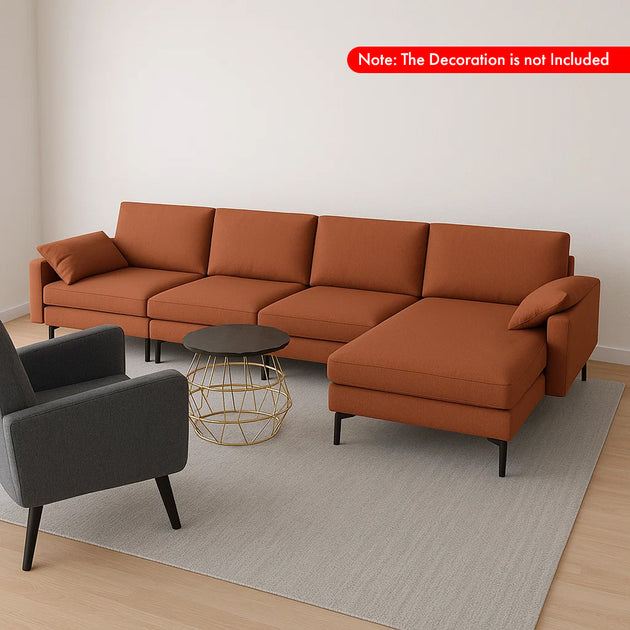 Hivvago 3-Piece Living Room Set Gray/Rust Red 3