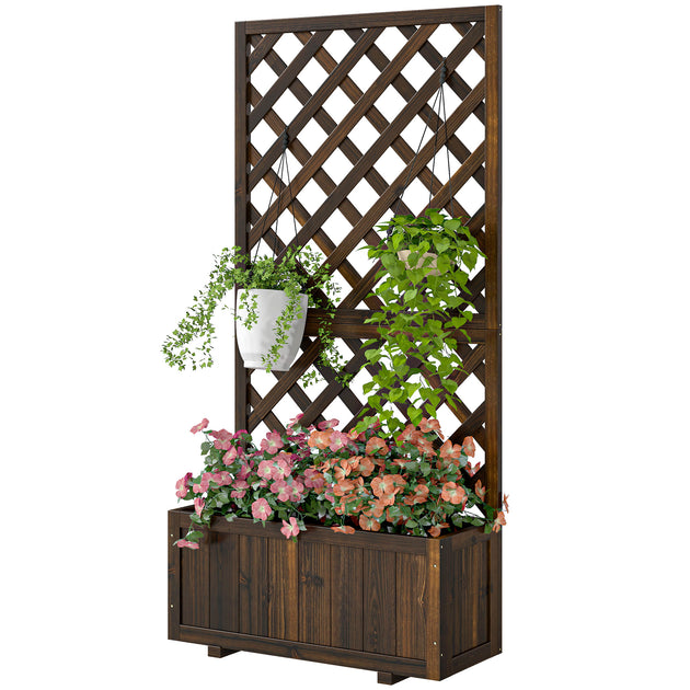 Hivvago Raised Garden Bed Brown 3
