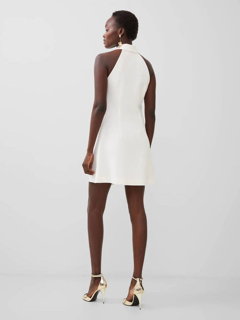 French Connection Whisper Halter Blazer Kleid Weiß US 4 4