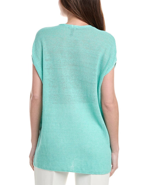EILEEN FISHER Linen Tunic Blue Small 3