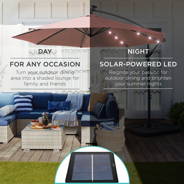 Best Choice Products 10ft Solar LED Offset Patio Umbrella 4