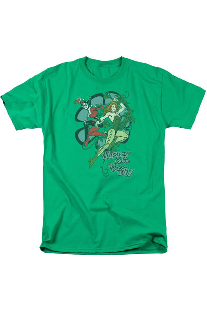 Gildan DC Comics Harley And Ivy T-Shirt Vert XL 2