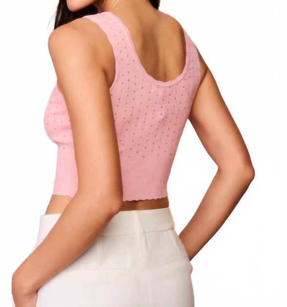 LoveShackFancy Prague Tank Top Pink Large 3