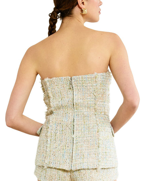 Line & Dot Clover Strapless wool-blend top green large 3