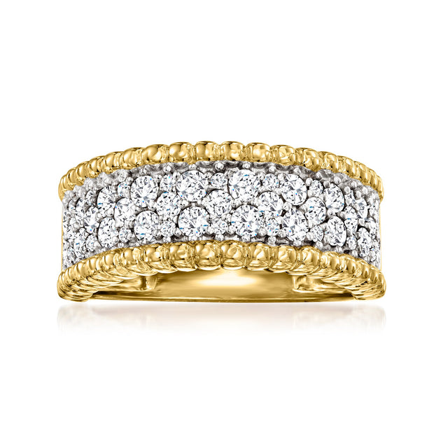Ross-Simons Diamond Beaded-Edge Ring Silver US 7 3