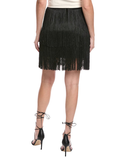 Kenneth Cole Fringe Mini Skirt Black US 0 3