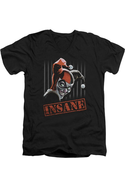 Gildan Batman Insane V-Neck T-Shirt Black Large 2