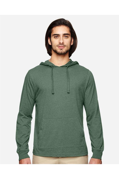 Econscious Eco Jersey Pullover Hooded Long Sleeve T-Shirt Green Small 2