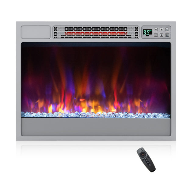 Hivvago 23 Inch 1500W Recessed Electric Fireplace Insert Black 3