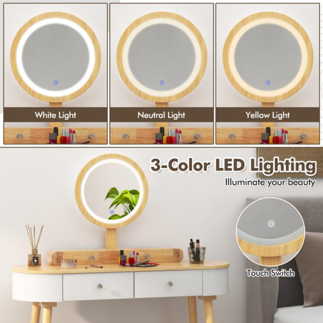 Hivvago Makeup Vanity Table Set White 4