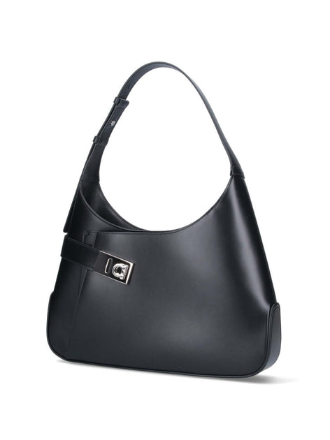 ショルダーバッグ・ポシェット Ferragamo Hobo shoulder bag Black Ferragamo Medium Hobo Leather Shoulder Bag | Black | FARFETCH