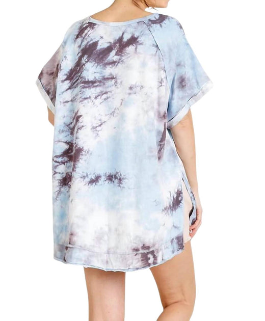 Umgee Sky Tie Dye Top Blue Small 4