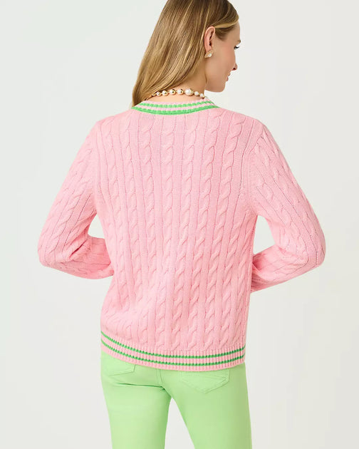 Lilly Pulitzer Brockton Crew Neck Cardigan Multi Medium 3