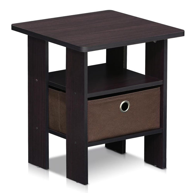 Furinno 11157DWN Andrey End Table Dark Walnut 2