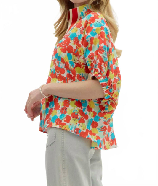 entro Abstract Print Dolman Sleeve Pullover Top Multi Large 4