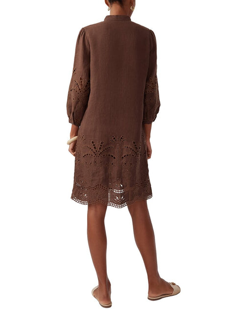J.McLaughlin Newbury Linen-Blend Dress Brown Small 3
