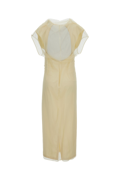 Sportmax Viale Long Dress Yellow Beige Medium 3