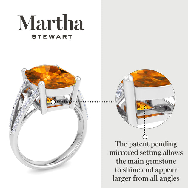 Martha Stewart Cushion Cut Gemstone Ring Multi US 8 5