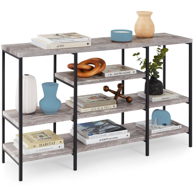 Best Choice Products 55in 4-Tier Console Table Black 2