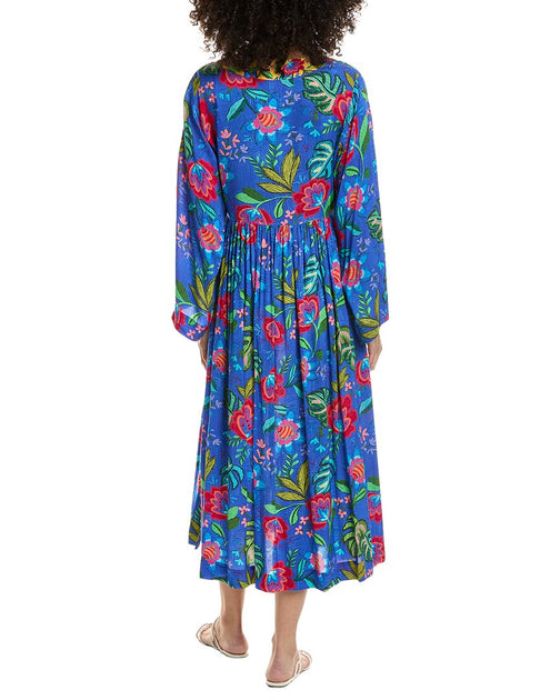Johnny Was Caftan Maxi Flare Bleu Large 3