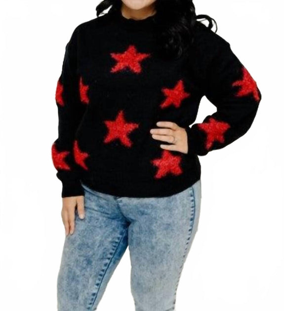 Jodifl Darby Distressed Star Sweater Black Large 2