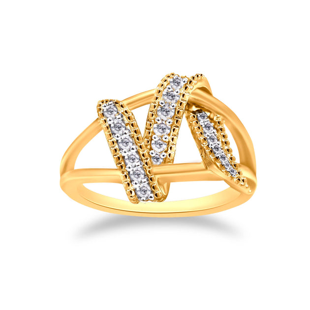Haus of Brilliance Interlocking Bypass Ring Silver US 7 3