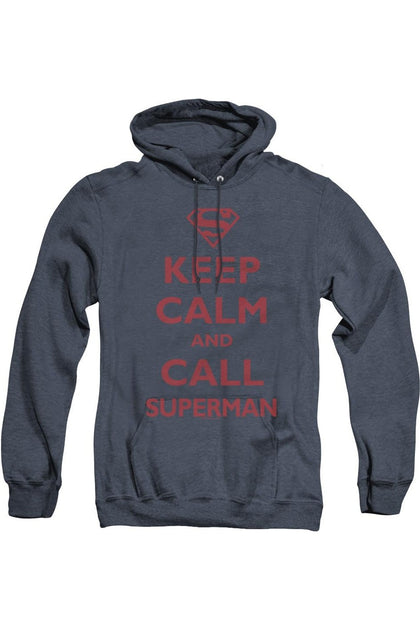 Gildan Superman Call Superman Hooded Sweatshirt Blue Medium 2