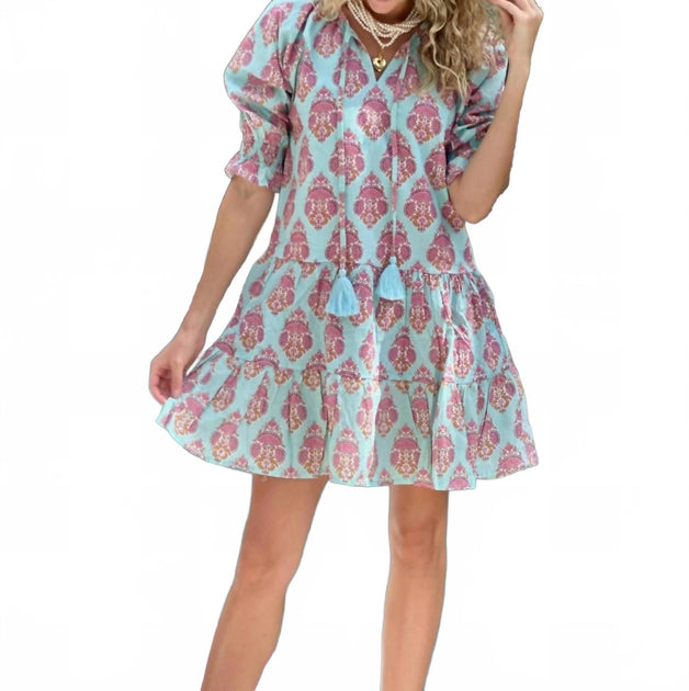 Just Darviny Raye V-Neck Short Dress Multi Large 3