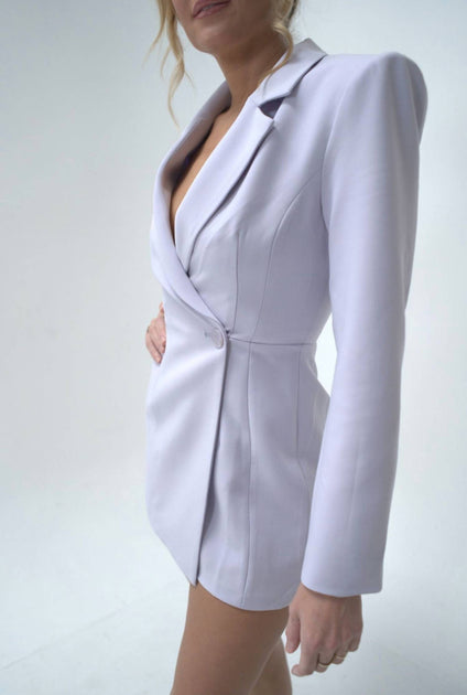 ASTR Charlotte Romper Blazer Grey Medium 4