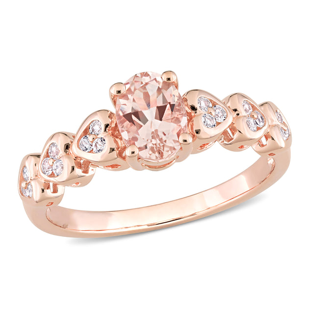 Mimi & Max Morganite White Topaz Ring Silver US 6 2