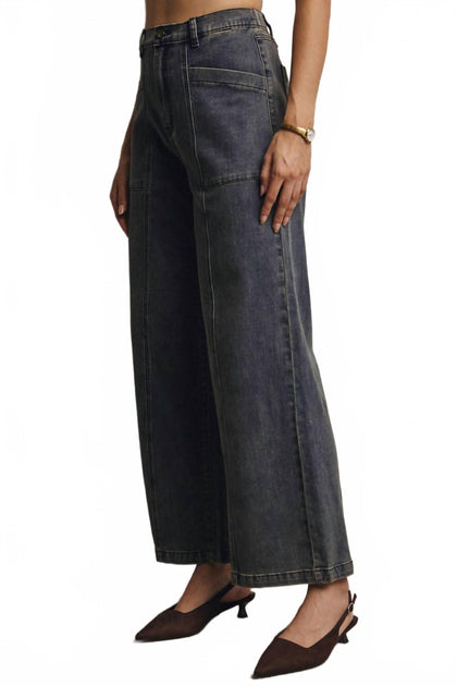 forte forte Wide-Leg Stretch Jeans Grey Large 4