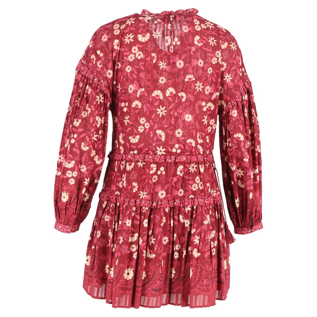 Ulla Johnson Marigold Floral Printed Mini Dress Red US 4 4