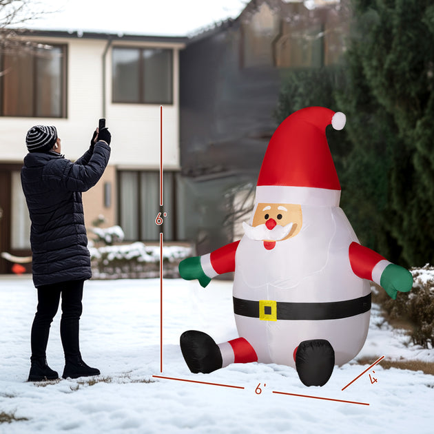 BreeBe 6ft Inflatable Santa Claus Red 4